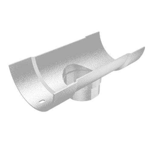 Cast Aluminium Half Round Gutter Running Outlet - 114mm x 76mm PPC