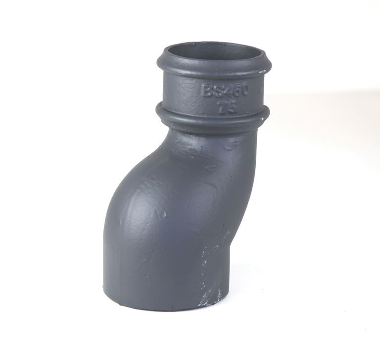 Cast Iron Round Downpipe Non-Eared Anti-Splash Shoe - 150mm Primed