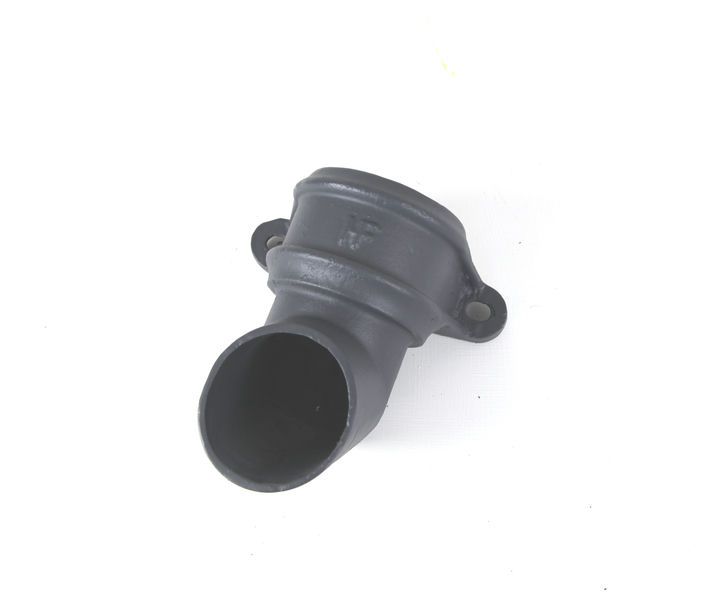 Cast Iron Round Downpipe Eared Shoe - 150mm Primed