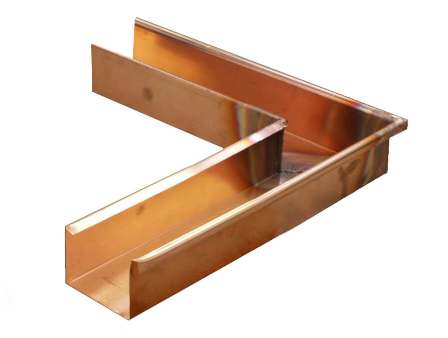 Copper Box Gutter External Corner - 135 Degree x 80mm