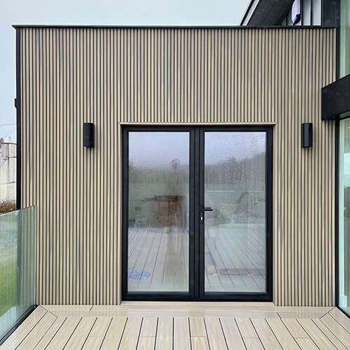 Composite Slatted Cladding - 120mm x 2.5mtr Silver Birch