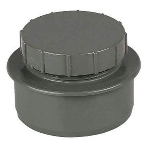 FloPlast Ring Seal Soil Access Plug - 110mm Anthracite Grey