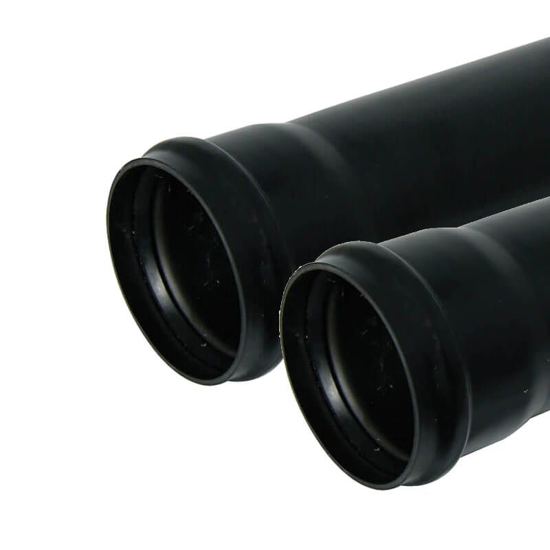 FloPlast Ring Seal Soil Pipe Single Socket 110mm x 3mtr Black Pack of 2