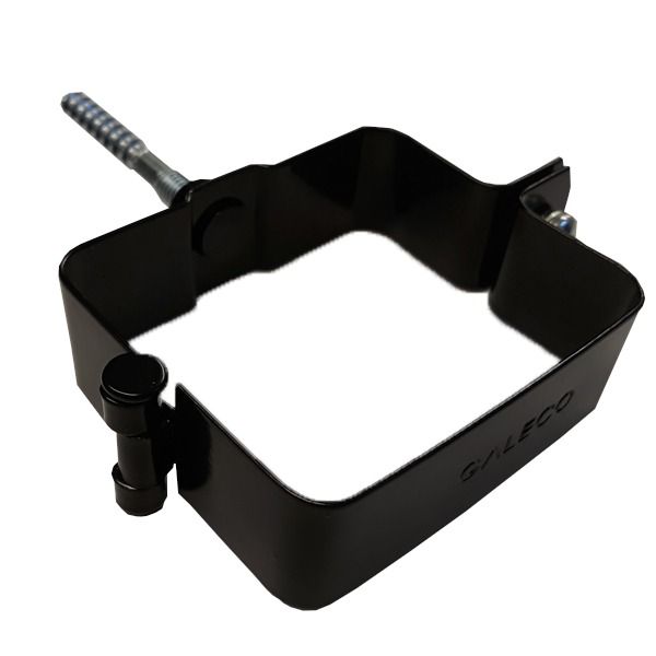 Square Large Downpipe Pipe Clip with Screw - 80mm x 70mm Black