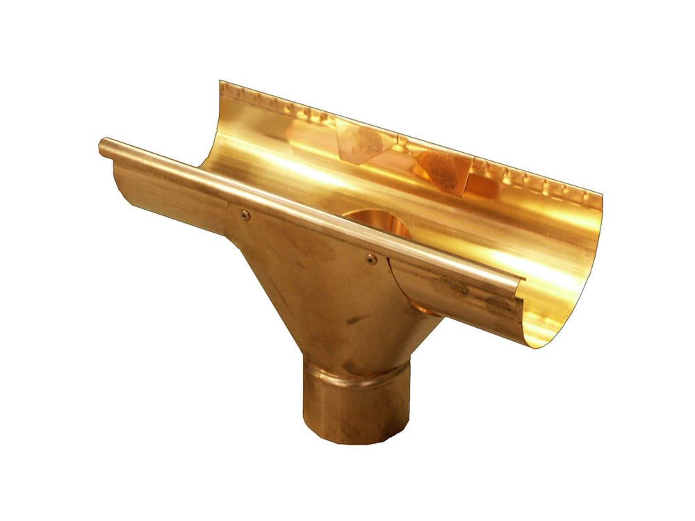 Copper Large Half Round Gutter Running Swiss Outlet To 100mm