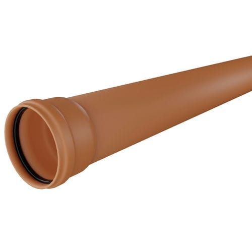 FloPlast Drainage Pipe Single Socket - 110mm x 6mtr - Pack of 50 (18.50 per length)