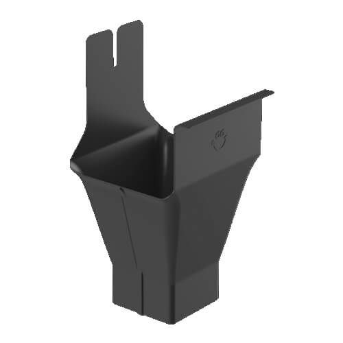 Square Steel Gutter Outlet - 125mm Graphite