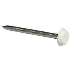 Plastic Headed Nails - 50mm White Woodgrain - Box of 100