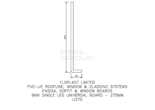 275mm White Fascia Capping Board - 9mm x 5mtr