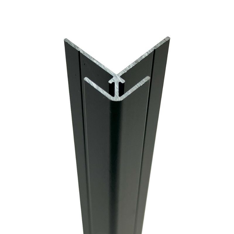 Compact Composite Wall Panel External Corner - 2440mm Black Tile