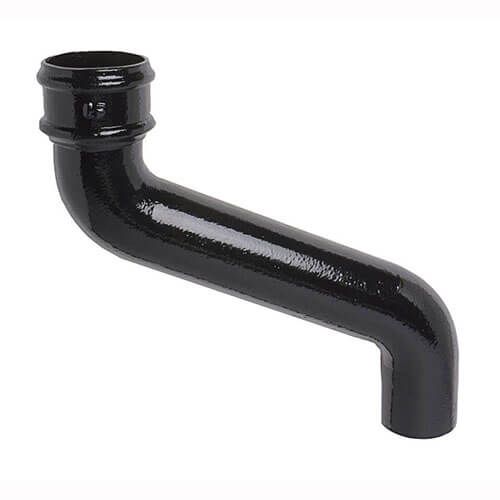 Cast Iron Round Downpipe Offset - 305mm Projection 75mm Black
