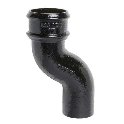 Cast Iron Round Downpipe Offset - 75mm Projection 150mm Black