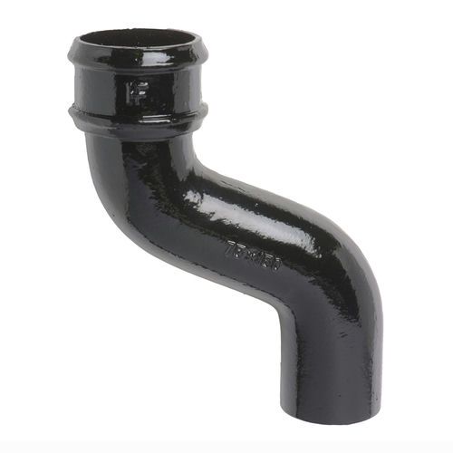 Cast Iron Round Downpipe Offset - 150mm Projection 150mm Black