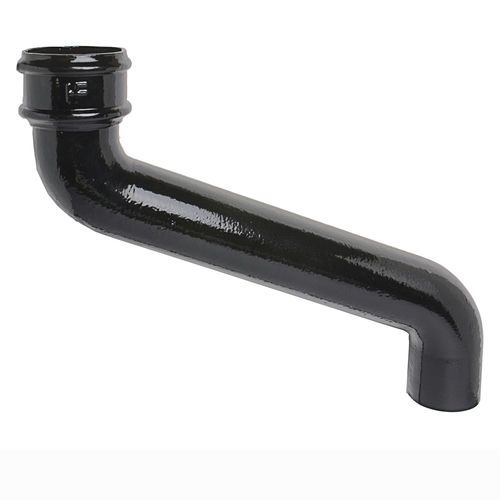 Cast Iron Round Downpipe Offset - 380mm Projection 150mm Black