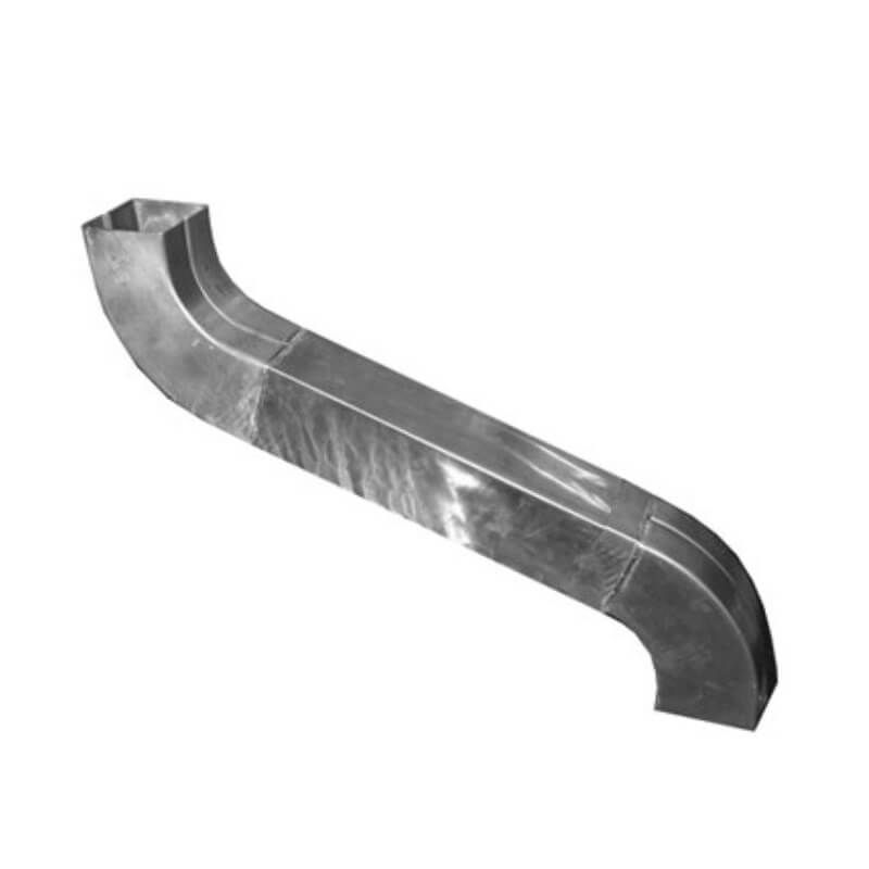 Zinc Square Downpipe Swan Neck - 80mm x 80mm