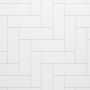 Bathroom Wall Panel - 1000mm x 2400mm x 10mm Grout Line Riven White Straight Herringbone
