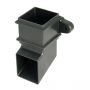 FloPlast Square Downpipe Shoe with Fixing Lugs - 65mm Cast Iron Effect