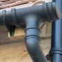 Square Downpipe Offset Bend - 112.5 Degree x 65mm Cast Iron Effect