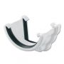 PVC Half Round to PVC Ogee Left Hand Gutter Adaptor - White
