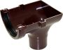 Half Round Gutter Stopend Outlet - 112mm Brown
