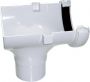 Half Round Gutter Stopend Outlet - 112mm White