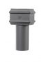 Cast Iron Rectangular Downpipe Square to Round Connector - 100mm x 75mm Primed