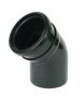 FloPlast Ring Seal Soil Bend Single Socket - 135 Degree x 110mm Black