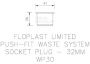 FloPlast Push Fit Waste Socket Plug - 32mm Grey