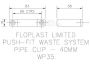FloPlast Push Fit Waste Pipe Clip - 40mm Grey