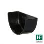 Cast Iron Deep Half Round Gutter External Stopend - 100mm Black