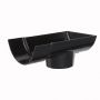 Cast Iron Half Round Gutter Stopend Outlet - 150mm for 75mm Downpipe Black