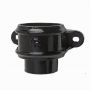 Cast Iron Round Downpipe Eared Loose Socket with Spigot - 65mm Black
