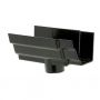 Cast Iron H16 Ogee Gutter Running Outlet - 150mm for 65mm Downpipe Black