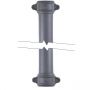 Cast Iron Round Eared Downpipe - Socket Both Ends - 75mm x 1829mm Primed