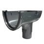 FloPlast Deepflow/ Hi-Cap Gutter Stopend Outlet - 115mm x 75mm Anthracite Grey