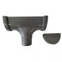 FloPlast Industrial/ Xtraflo Gutter Stopend Outlet - 170mm Grey