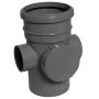 FloPlast Ring Seal Soil Access Pipe Single Socket - 110mm Anthracite Grey