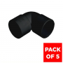 FloPlast Solvent Weld Waste Bend Knuckle - 90 Degree x 40mm Black - Pack of 5