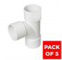 FloPlast Solvent Weld Waste Tee - 40mm White - Pack of 5