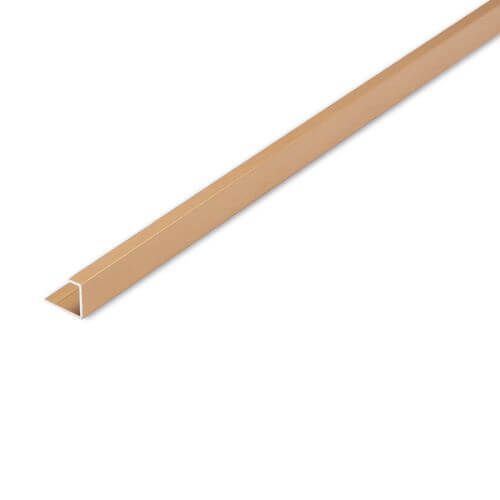 Guardian Internal Cladding Aluminium Edge Trim - 2400mm Brushed Gold - For 10mm Bathroom/Shower/Kitchen/Ceiling Panels