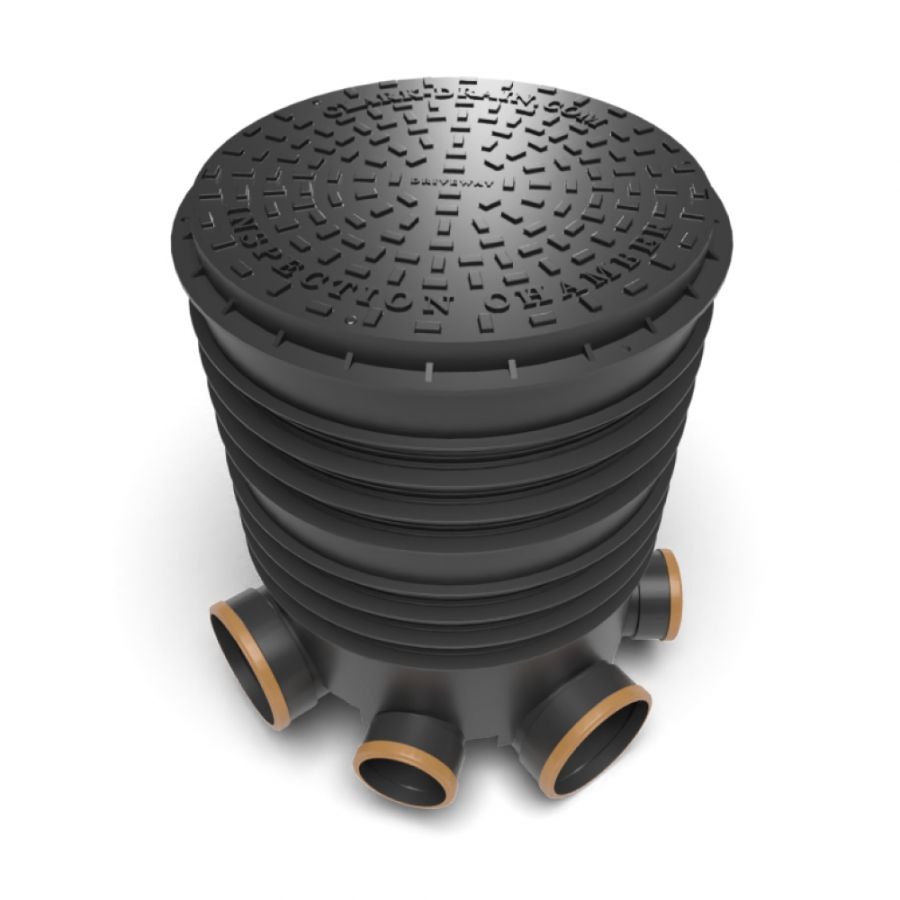 FloPlast Inspection Chamber Set with Polypropylene Cover - 450mm Diameter For 160mm Drainage