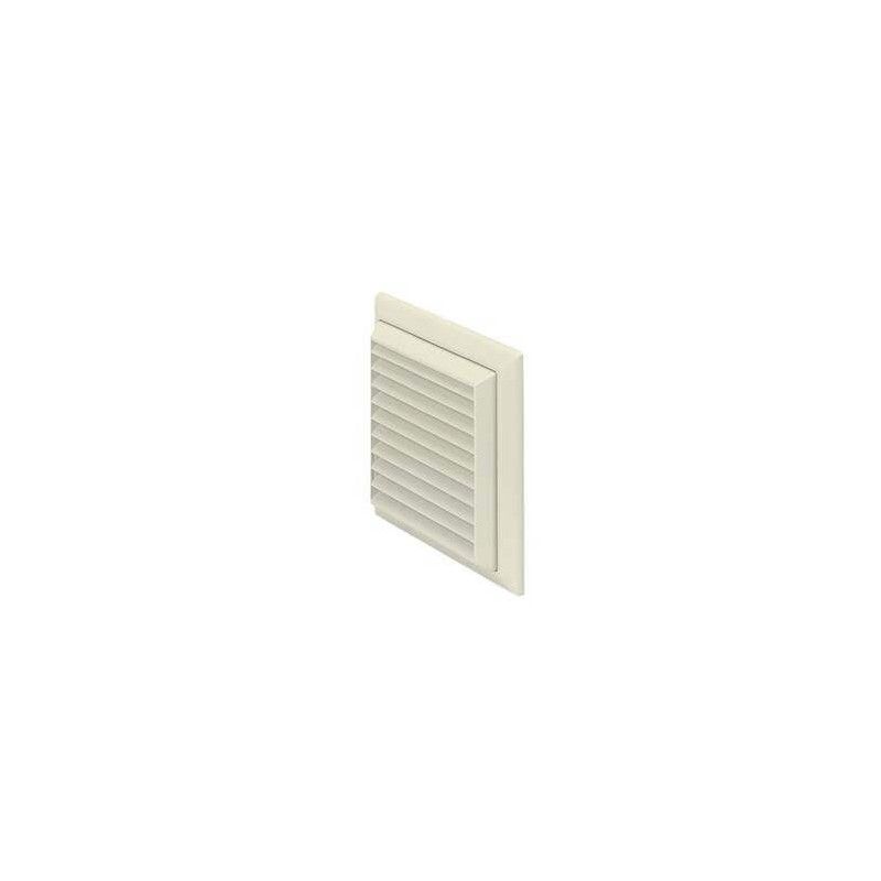 Louvered Grill Round with Flyscreen - 125mm x 200mm x 200mm White