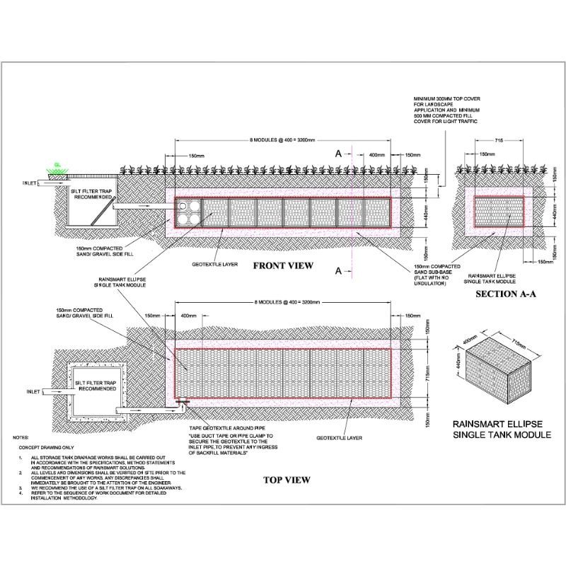 Rainsmart 24 Tonne Shallow Soakaway Crate Flat-Packed - 0.12 Cubic Metres