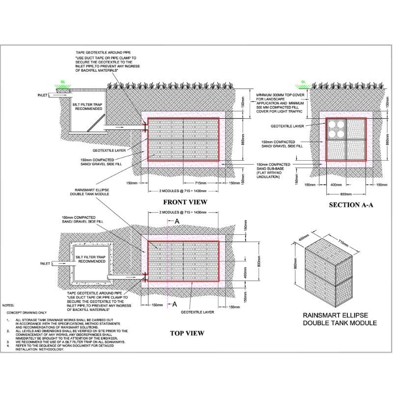 Rainsmart 24 Tonne Soakaway Crate Flat-Packed - 0.25 Cubic Metres