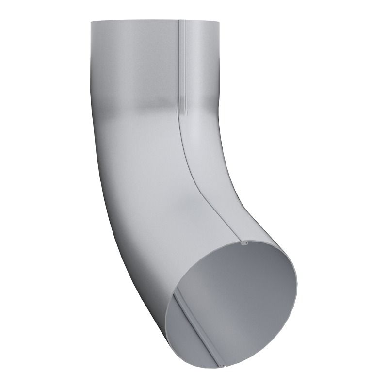 Lindab Aluminium Pipe Bend with Socket 70 - 75mm Silver Metallic