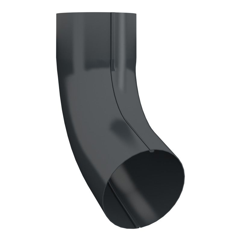 Lindab Aluminium Pipe Bend with Socket 70 - 87mm Anthracite Grey