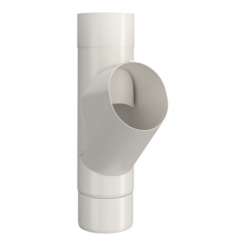 Lindab Aluminium Pipe Branch - 87mm White