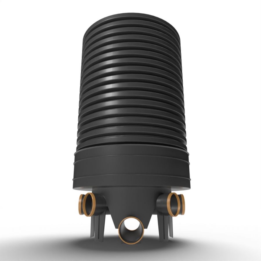 Inspection Chamber Set - 600mm Diameter x 1500mm Depth with 110mm Channel & 110mm Inlets