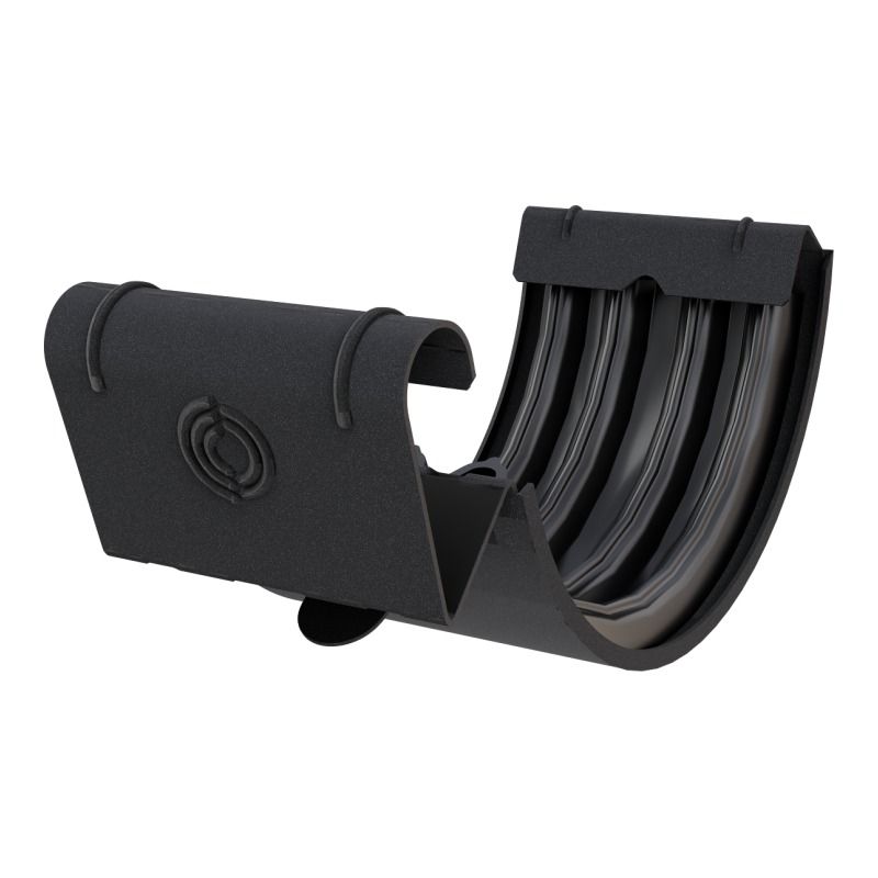Lindab Aluminium Gutter Union with Rubber Seal - 150mm Anthracite Grey