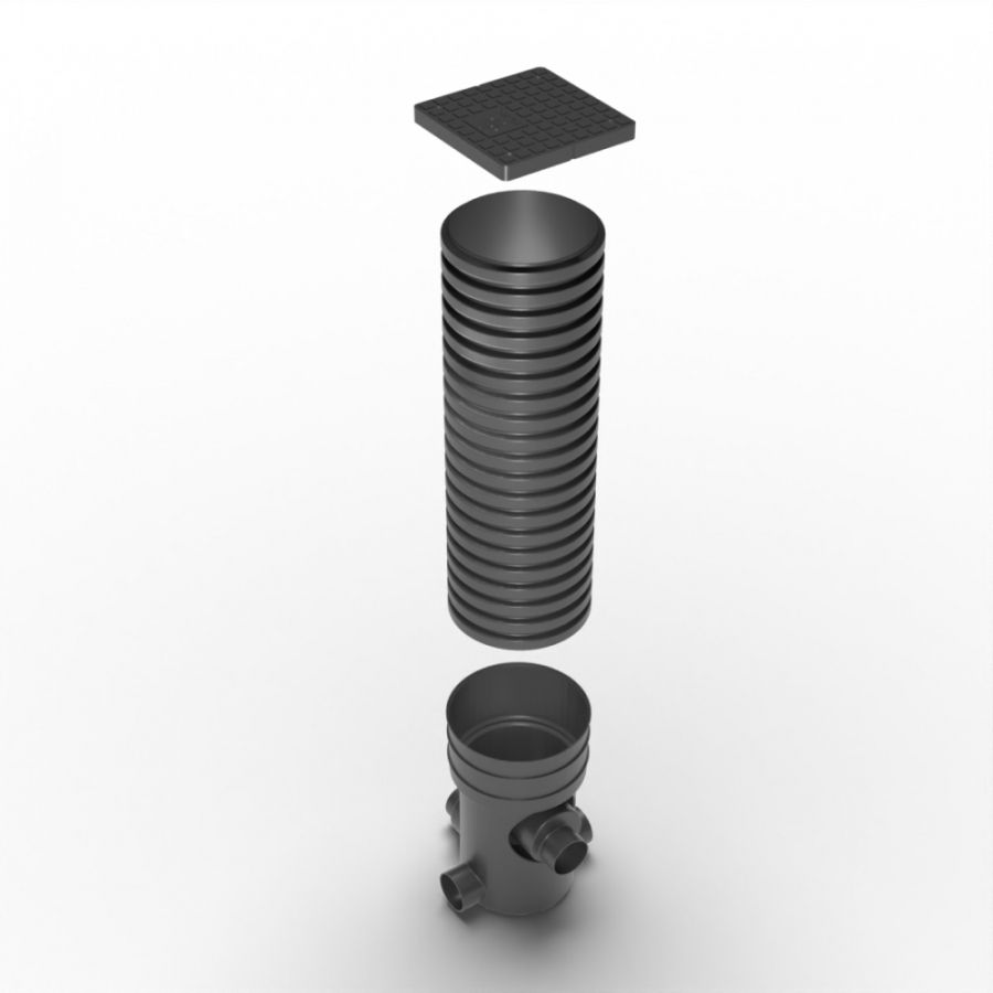 Sampling & Distribution Chamber - 300mm Diameter Accesso with 110mm or 160mm Inlet / Outlet & 110mm Side Distribution Channels with Lid